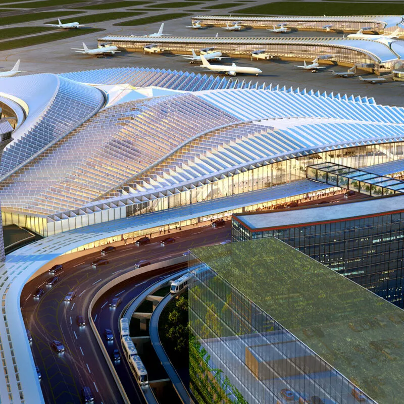 SCB's O'Hare Global Terminal. Architecture. Aviation