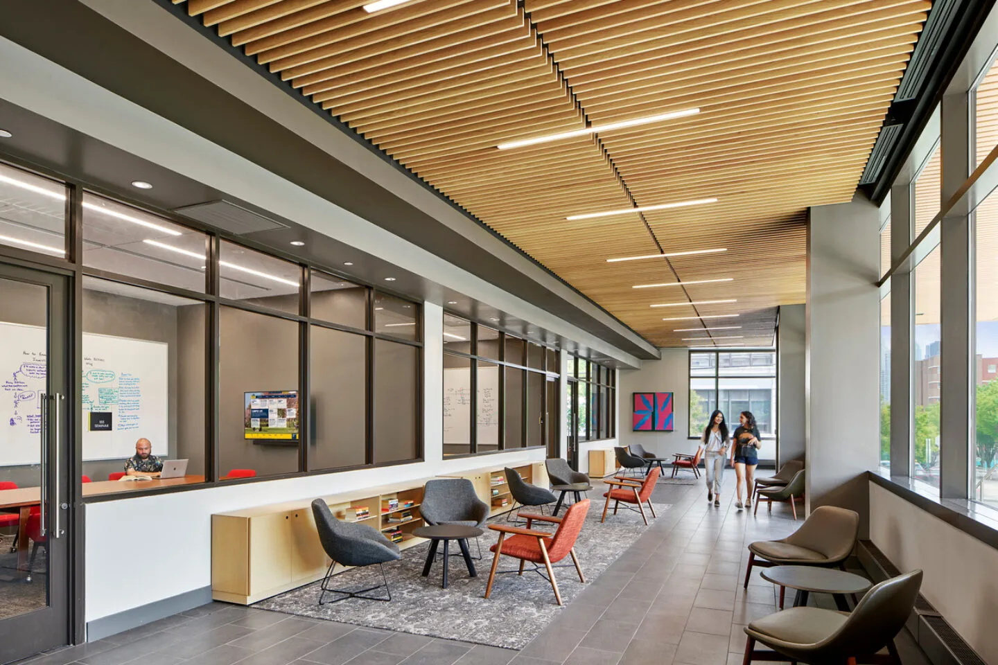 Study space at SCB's Bentley Hall and Pennoni Honors College. Interior Design. Campus Environments.