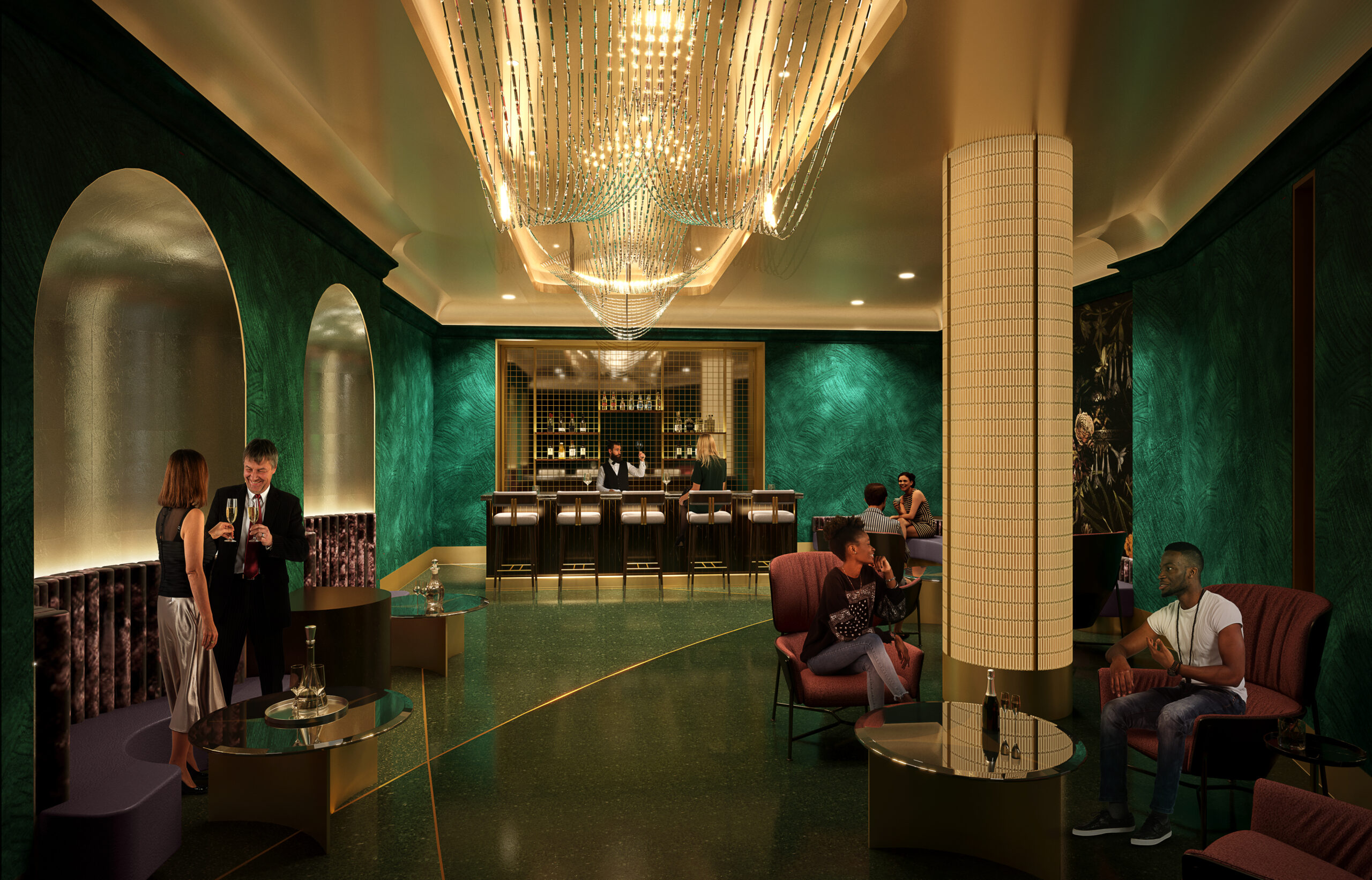 Bar at SCB's Windcreek Casino. Architecture. Hospitality.